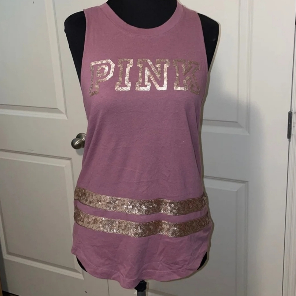 Sequin bling pink top